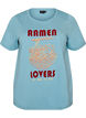 T-Shirt aus Baumwolle mit Print, Blau, Packshot image number 0
