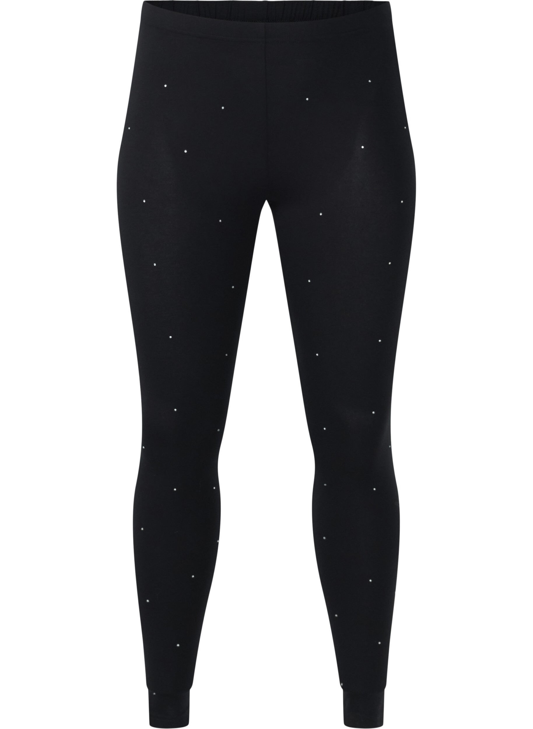 Zizzi Leggings aus Viskose mit Strasssteinen, Black, Packshot image number 0