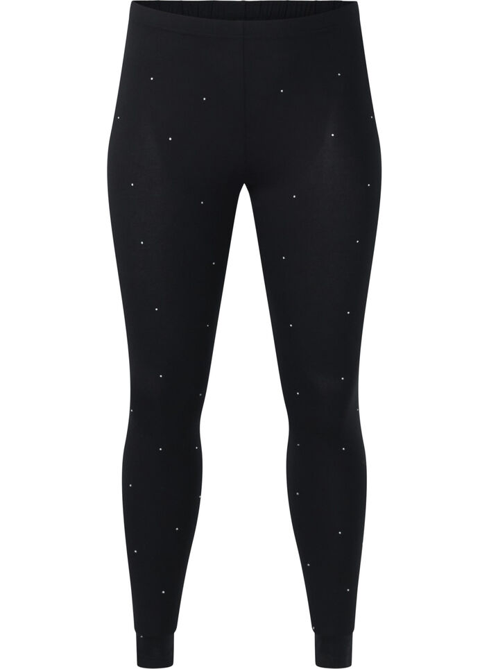 Leggings aus Viskose mit Strasssteinen, Black, Packshot image number 0