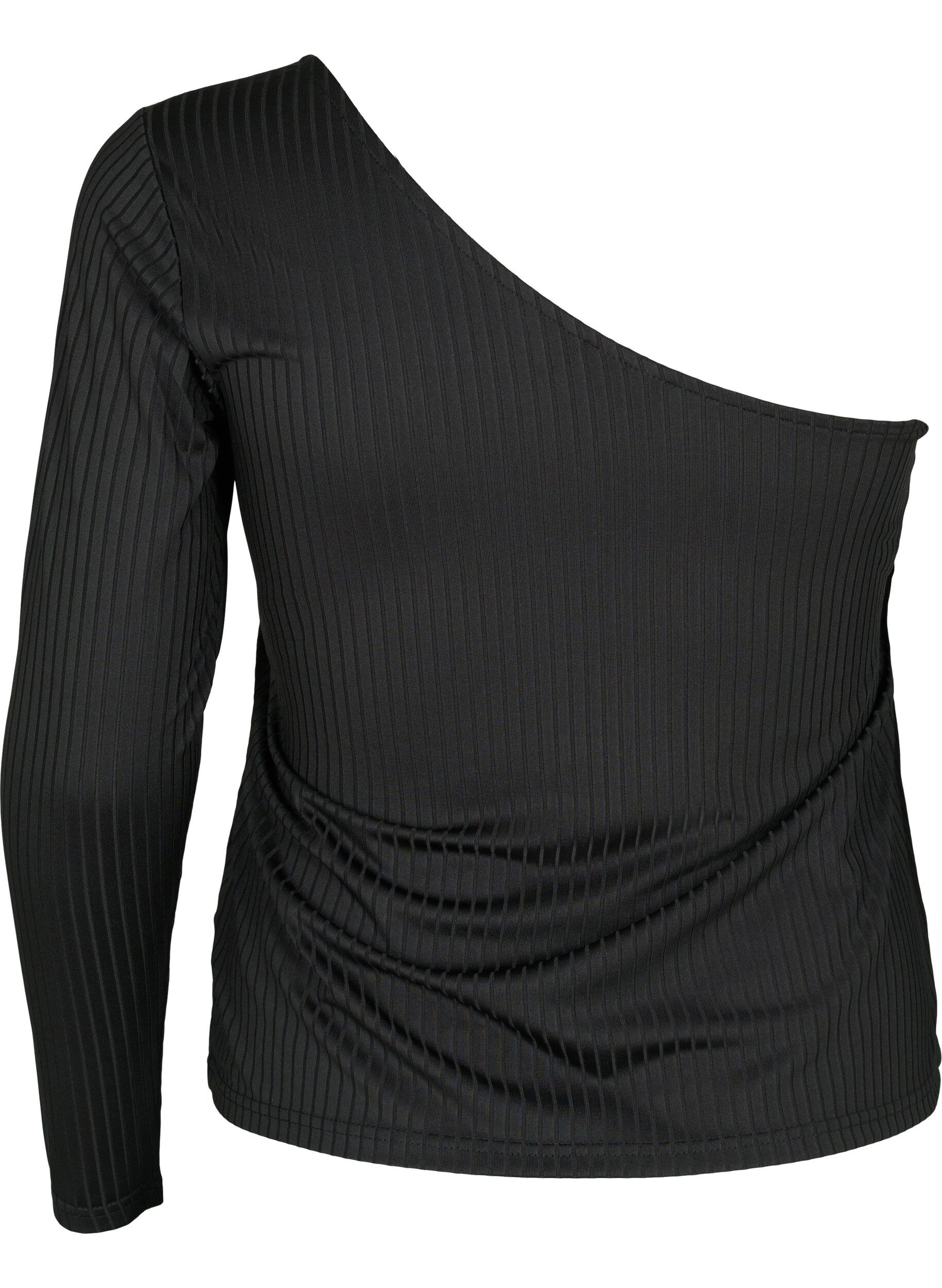 Zizzi One -Shoulder Bluse, Black, Packshot image number 1