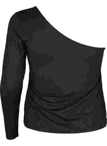 One -Shoulder Bluse, Black, Packshot image number 1