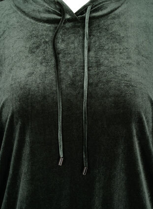 Sweatshirt aus Velour mit Kapuze und Tasche, Forest Night, Packshot image number 2