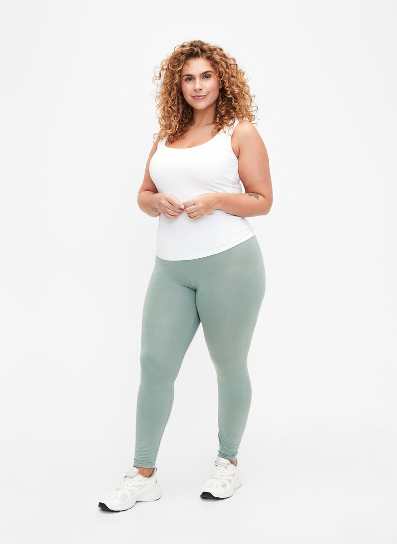 Basic-Leggings aus Viskose, Grün, Model image number 1