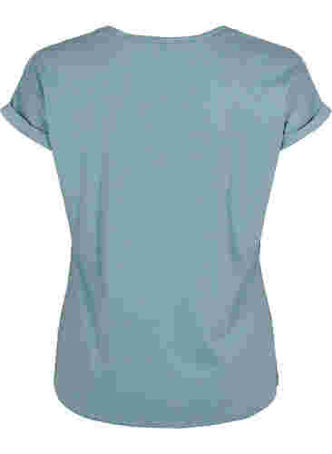 Kurzärmeliges T-Shirt aus einer Baumwollmischung, Smoke Blue, Packshot image number 1