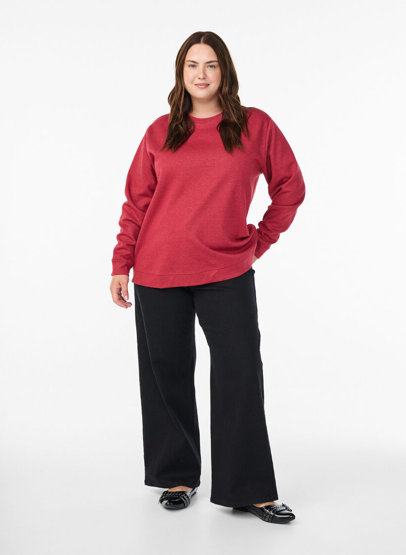 Sweatshirt mit Rundhalsausschnitt, Rot, Model image number 1