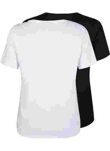 FLASH - 2er-Pack T-Shirts mit Rundhalsausschnitt, White/Black, Packshot image number 1