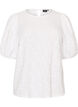Bluse mit Struktur und kurzen &Auml;rmeln, Wei&szlig;, Packshot image number 0