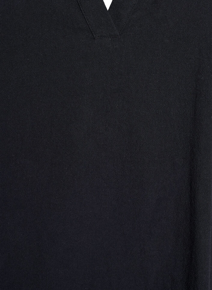 Tunika mit V-Ausschnitt und Rüschendetails, Schwarz, Packshot image number 2