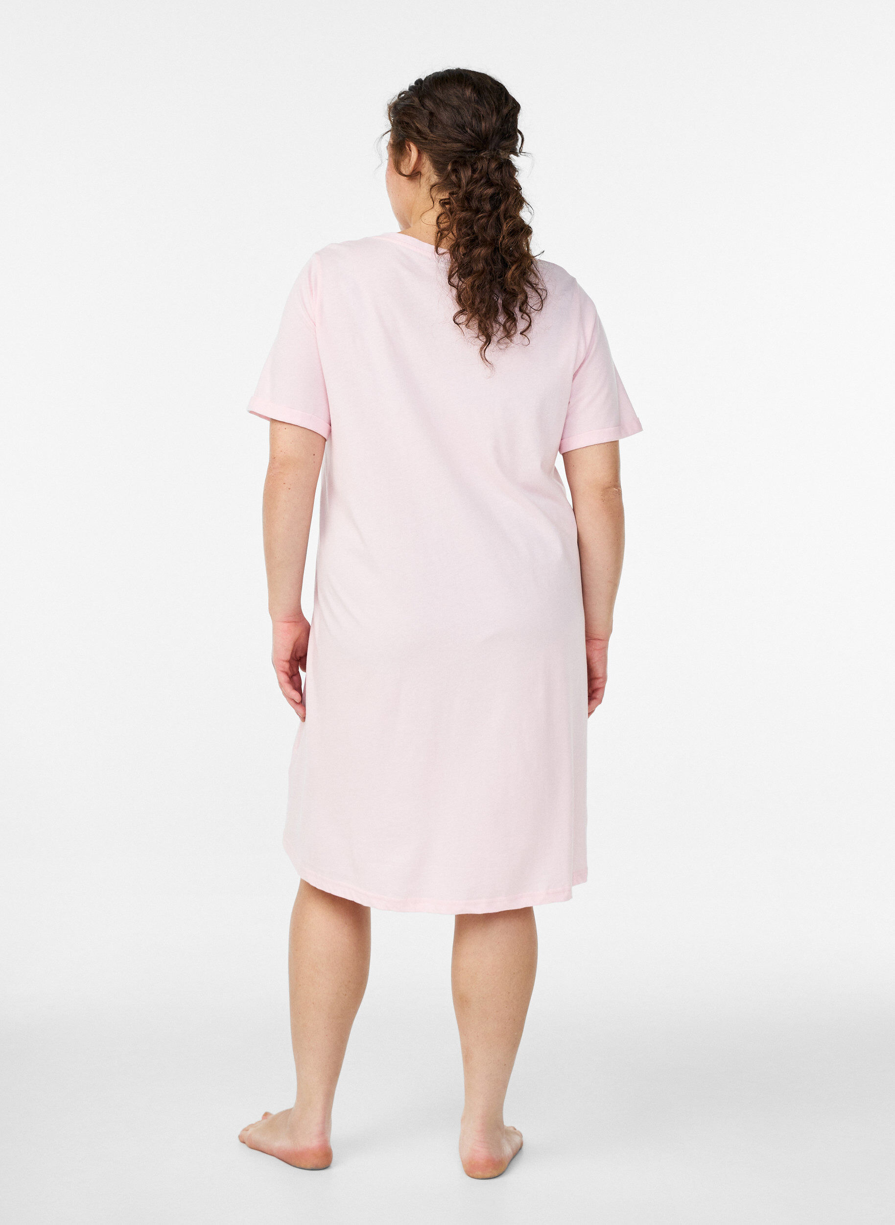 ZizziKurz&auml;rmeliges Nachthemd aus Bio-Baumwolle, Pink, Model image number 1