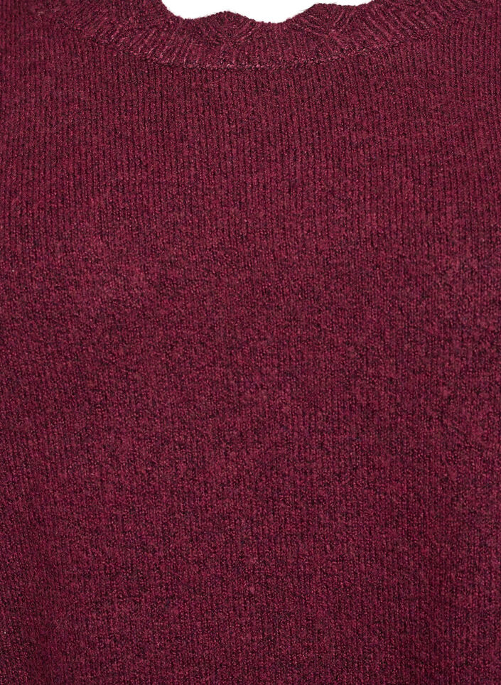 Strickbluse mit Wellenkante, Dunkles Bordeaux, Packshot image number 2