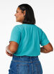 Einfarbiges basic T-Shirt aus Baumwolle, Blau, Model image number 2
