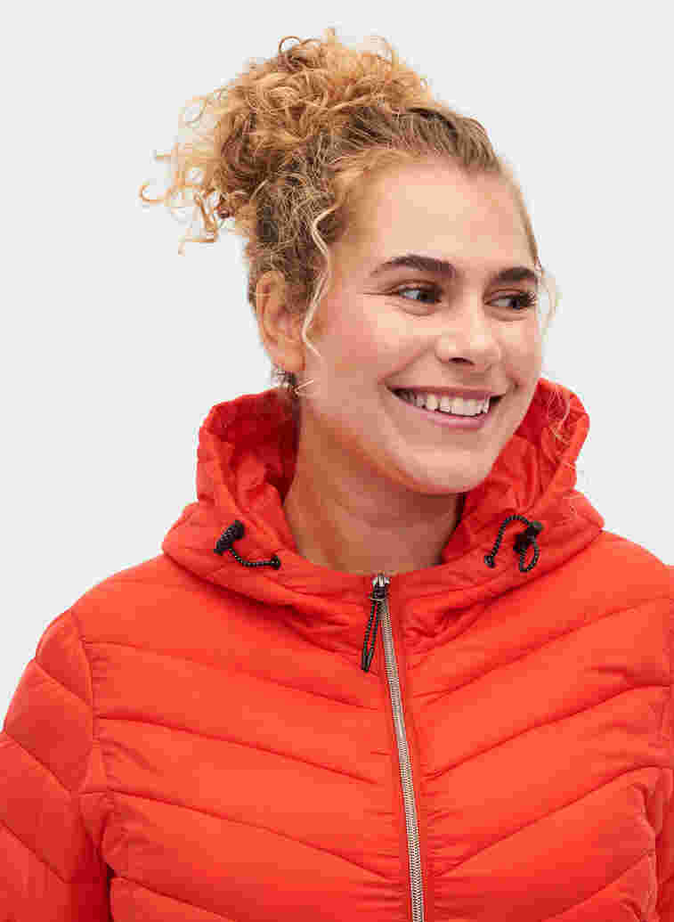 Leichte Steppjacke mit Kapuze, Fiery Red, Model image number 2