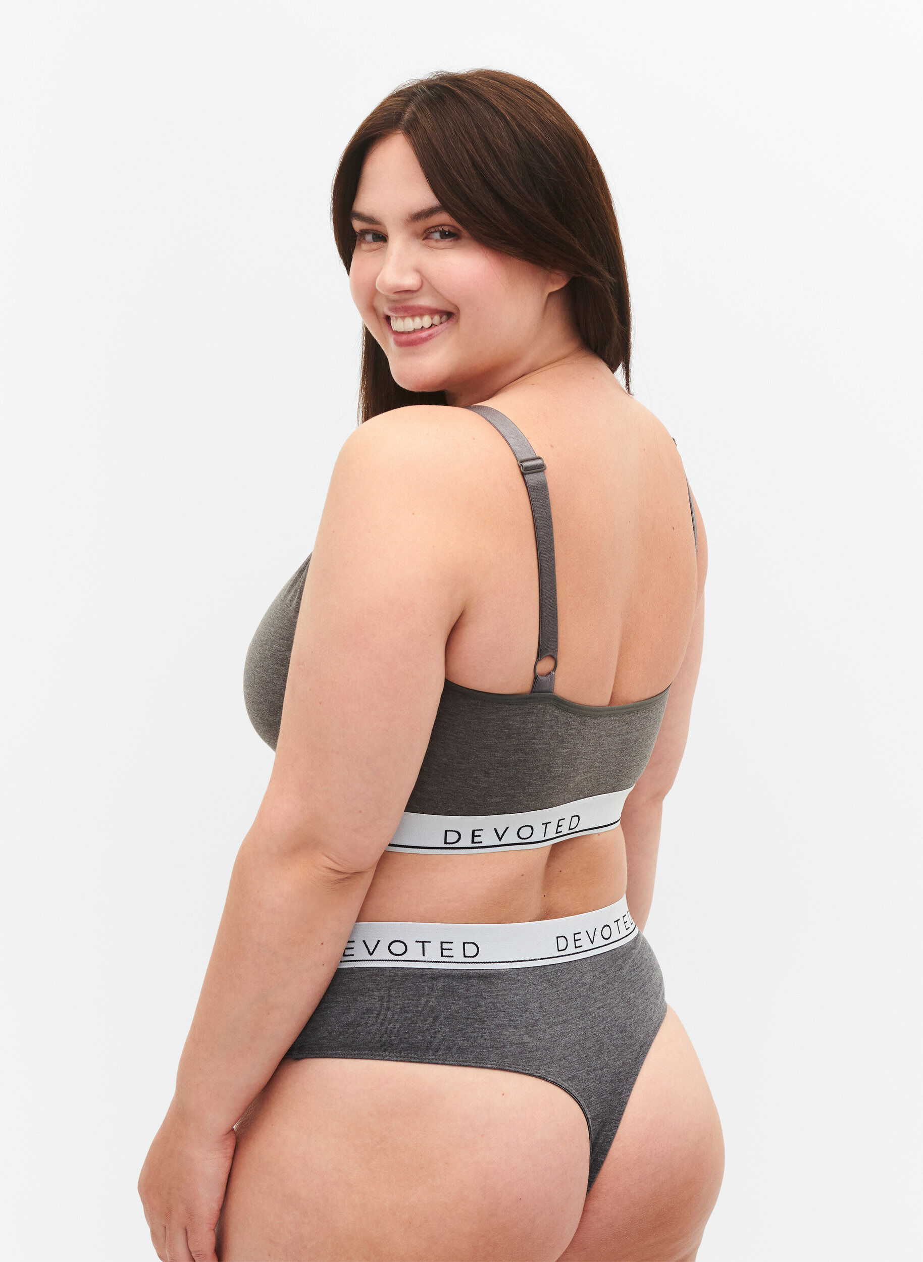Zizzi G-String mit regul&auml;rer Taille, Grau, Model image number 1