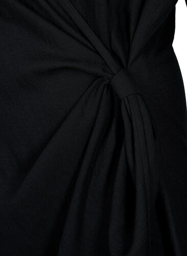 Langärmeliges Wickelkleid aus Viskose, Black, Packshot image number 3