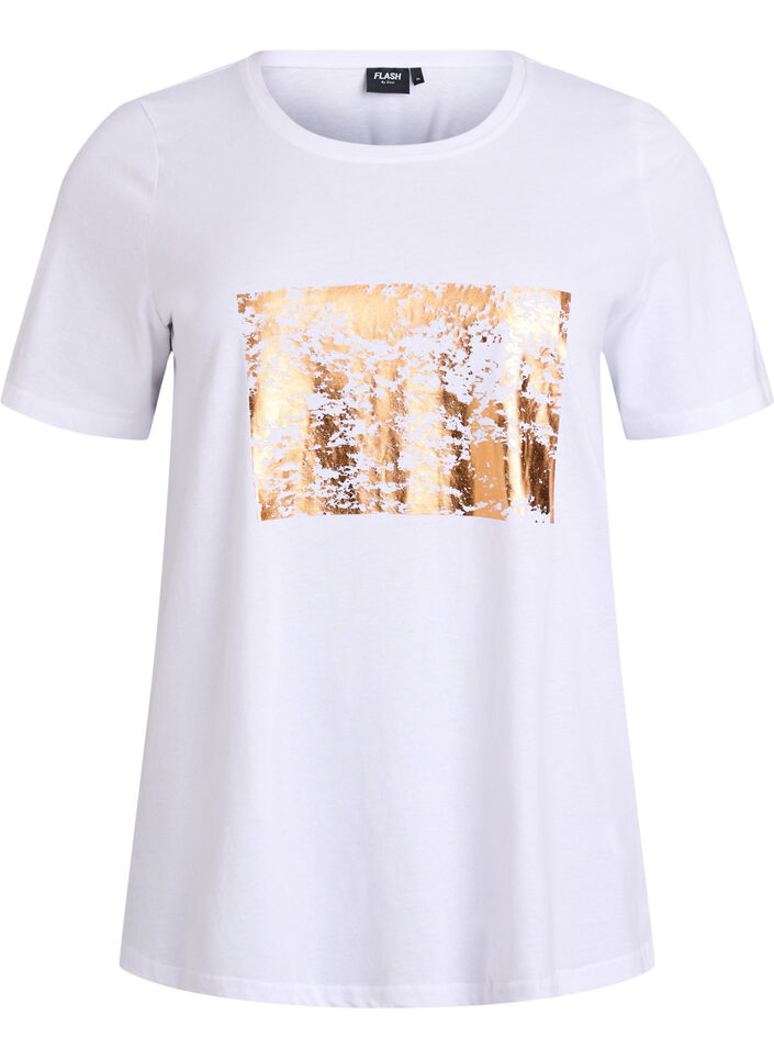 T-Shirt mit Print, Wei&szlig;, Packshot image number 0