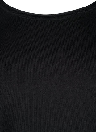 Strickbluse aus Viskose mit 3/4-Ärmeln, Black, Packshot image number 2