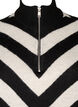 Hochgeschlossener Strickpullover mit Reißverschluss, Black Birch Stripe, Packshot image number 2