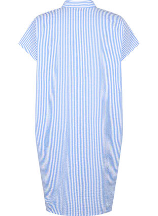 Langes gestreiftes Baumwollhemd, Light Blue Stripe, Packshot image number 1