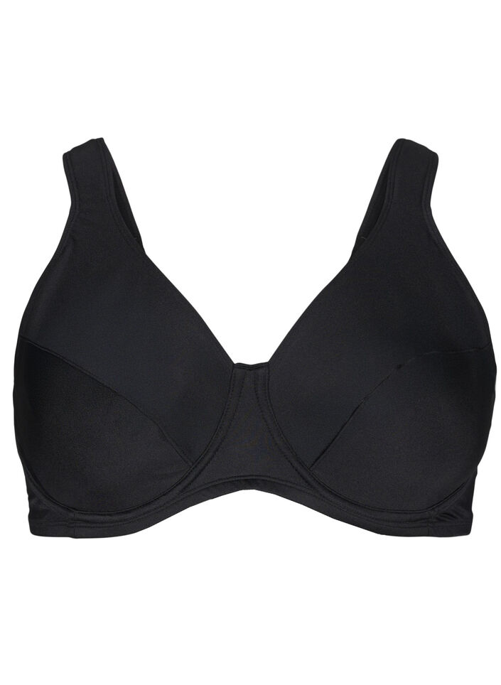 Bikinioberteil mit B&uuml;geln und voller Abdeckung, Schwarz, Packshot image number 0