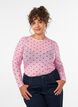 Bluse aus Mesh mit Print, Pink, Model image number 0