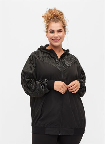 Sportjacke mit Ton-in-Ton-Muster, Black, Model image number 0