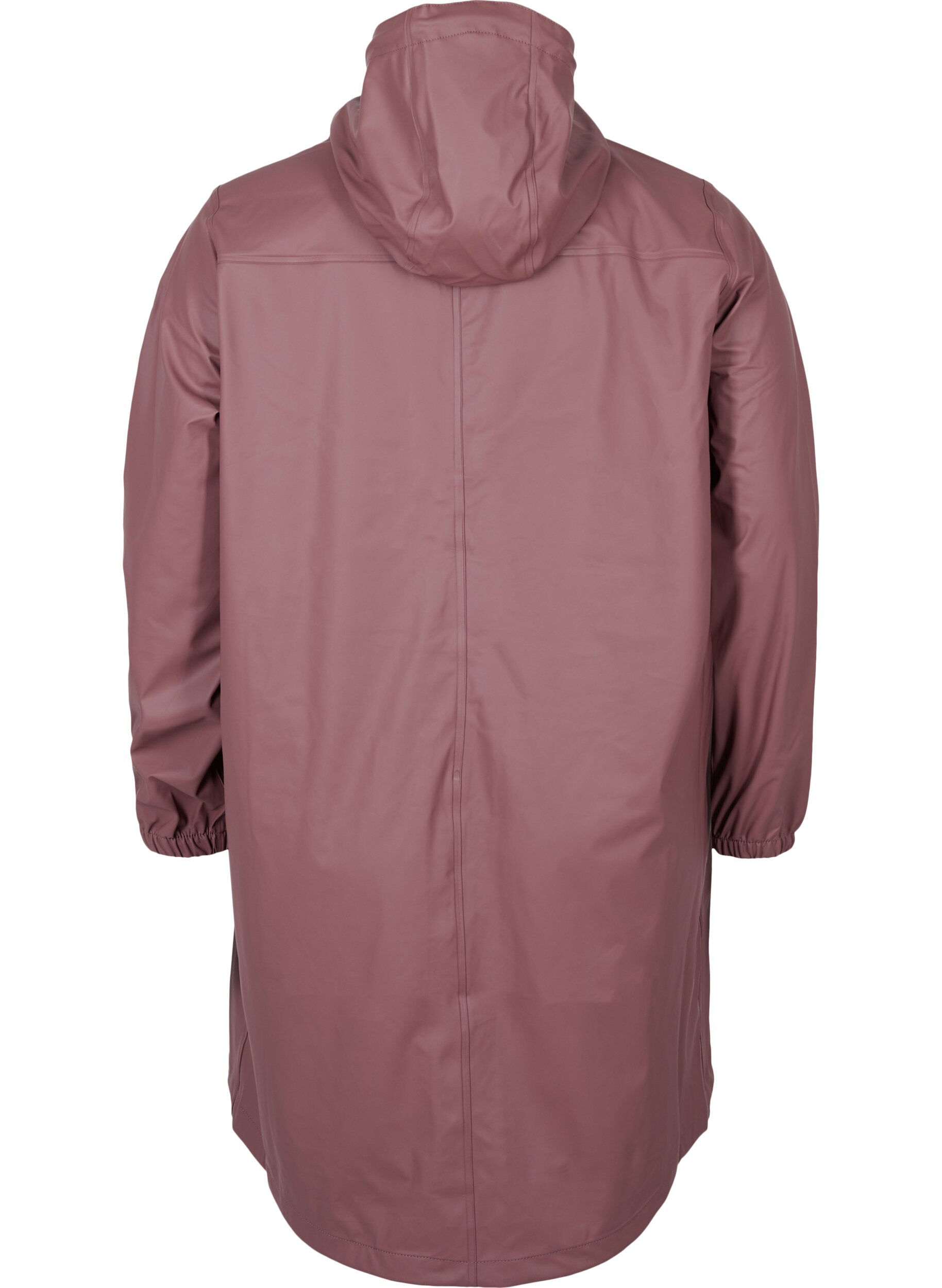 Zizzi Regenjacke mit Kapuze und Knopfverschluss, Rose Taupe, Packshot image number 1