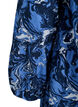 Kurzes Baumwollkleid mit Gummisaum und langen &Auml;rmeln, Blau, Packshot image number 3