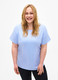 Trainings-T-Shirt mit Mesh-Rückenpartie, Zen Blue, Model