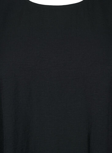 Kurzärmelige Bluse mit Falten, Black, Packshot image number 2