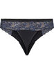 G-string aus Mikrofaser mit Spitze, Black w Blue, Packshot image number 1