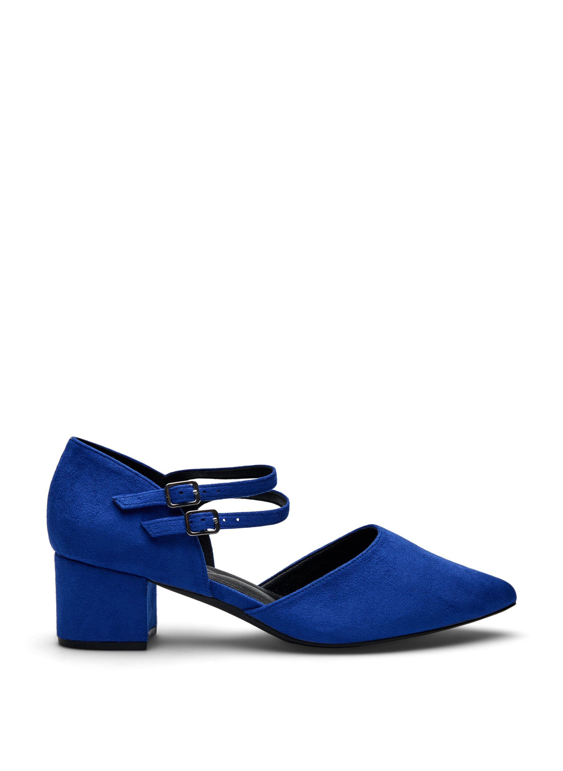 Zizzi Pumps mit doppelten Riemen, Blau, Packshot image number 0