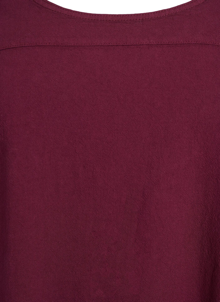 Baumwollkleid mit kurzen &Auml;rmeln, Dunkles Bordeaux, Packshot image number 2