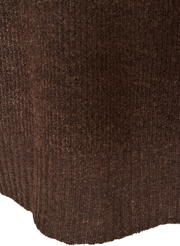 Locker gestrickter Pullover mit Rollkragen, Braun, Packshot image number 3