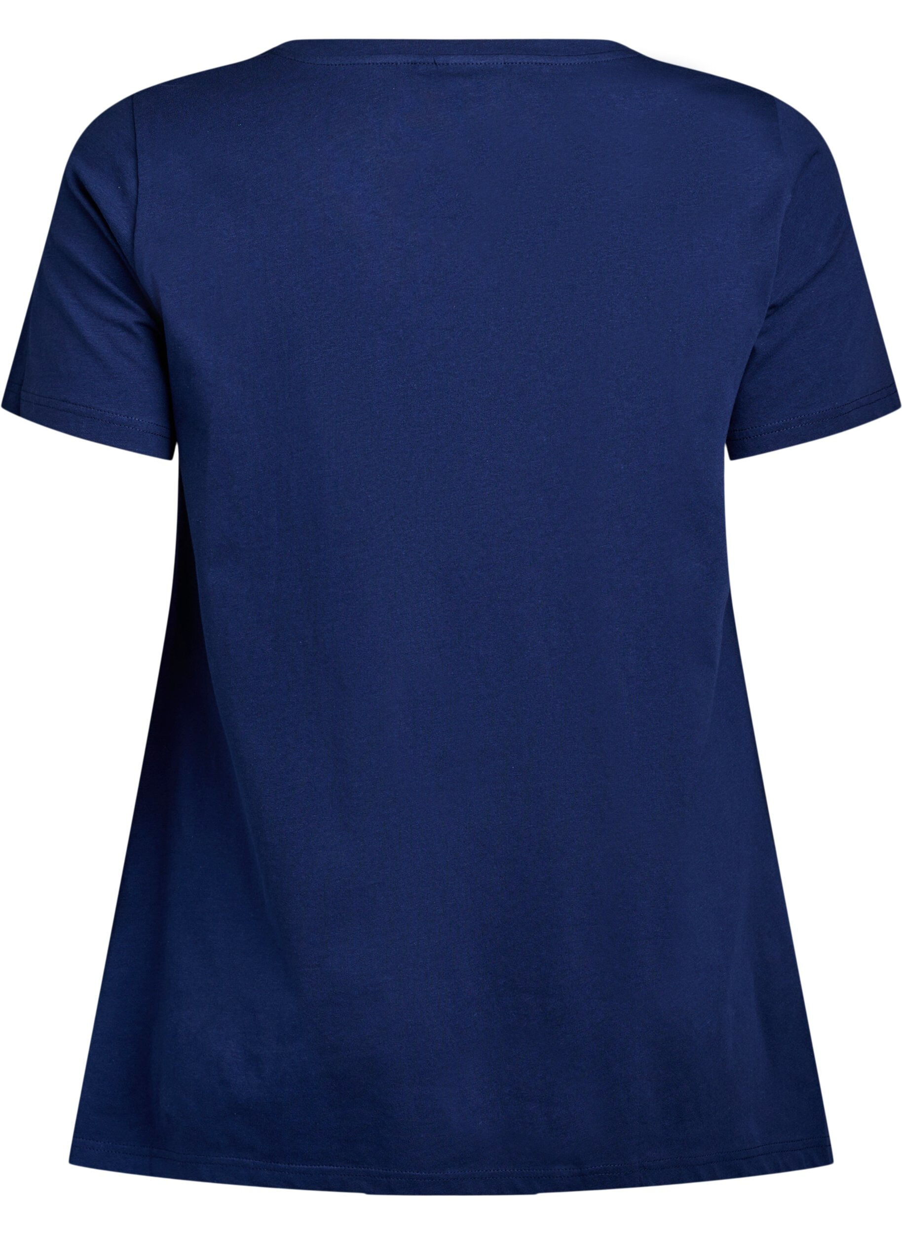 ZizziT-Shirt mit Rundhalsausschnitt und A-Linie, Blau, Packshot image number 1