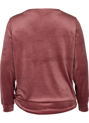 Langarm Velours-Bluse mit Bindedetail, Mesa Rose, Packshot image number 1