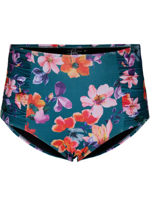 Bikini-Unterteil mit Streifen und hoher Taille, Meave Print, Packshot image number 0