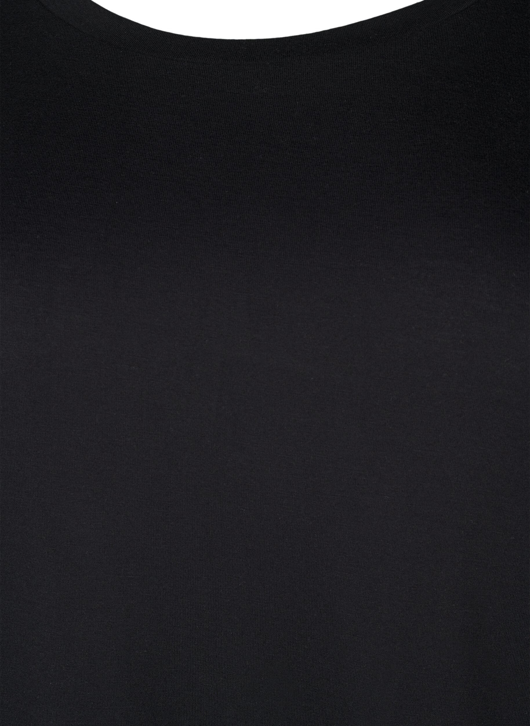 Zizzi T-Shirt aus Wolle und Viskose, Black, Packshot image number 2