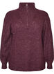 Strickpullover mit hohem Kragen und Rei&szlig;verschluss, Lila, Packshot image number 0