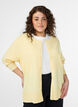Feinstrick-Strickjacke mit Rundhalsausschnitt, Gelb, Model image number 0