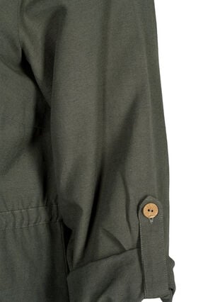 Hemd aus Leinenmischung mit Taschen, Thyme, Packshot image number 4