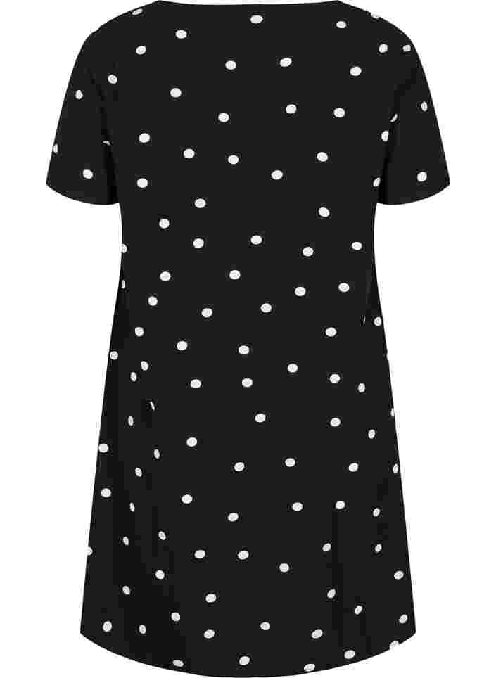 Geblümtes Kurzarm Kleid aus Viskose, Black Dot, Packshot image number 1