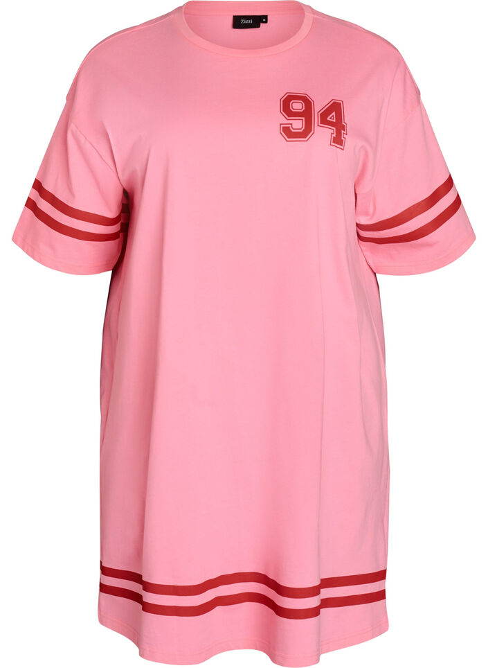 Sportliches T-Shirtkleid aus Baumwolle, Pink, Packshot image number 0