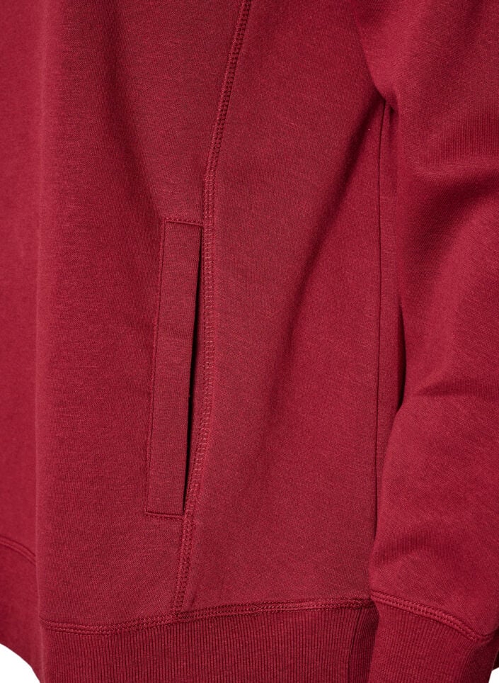 Sweatshirt mit Stehkragen und Taschen, Rot, Packshot image number 3