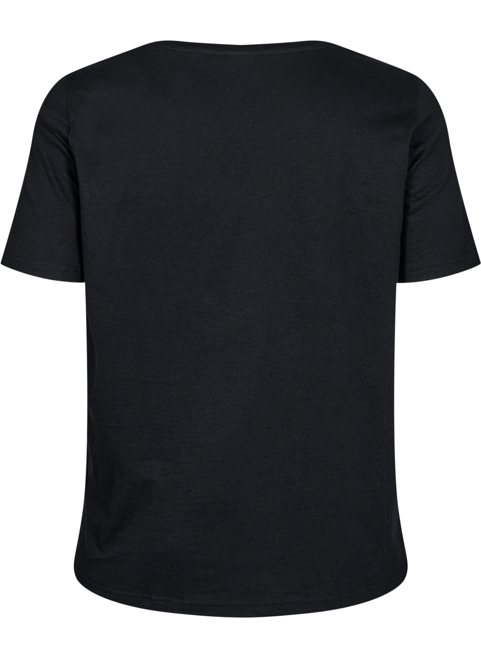 Zizzi FLASH - T-Shirt mit Print, Schwarz, Packshot image number 1