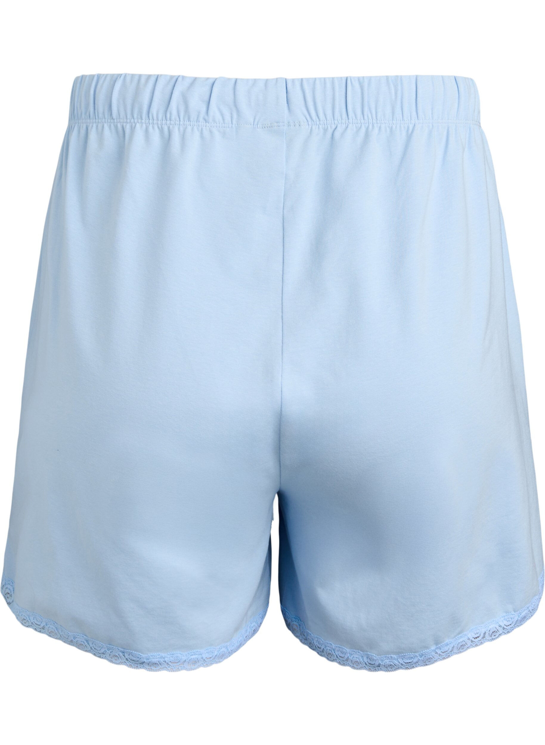 Zizzi Lockere Shorts aus Modal-Mischung mit Spitzensaum, Dutch Canal, Packshot image number 1