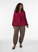 Bluse mit V-Ausschnitt und H&auml;kelband, Rot, Model image number 1