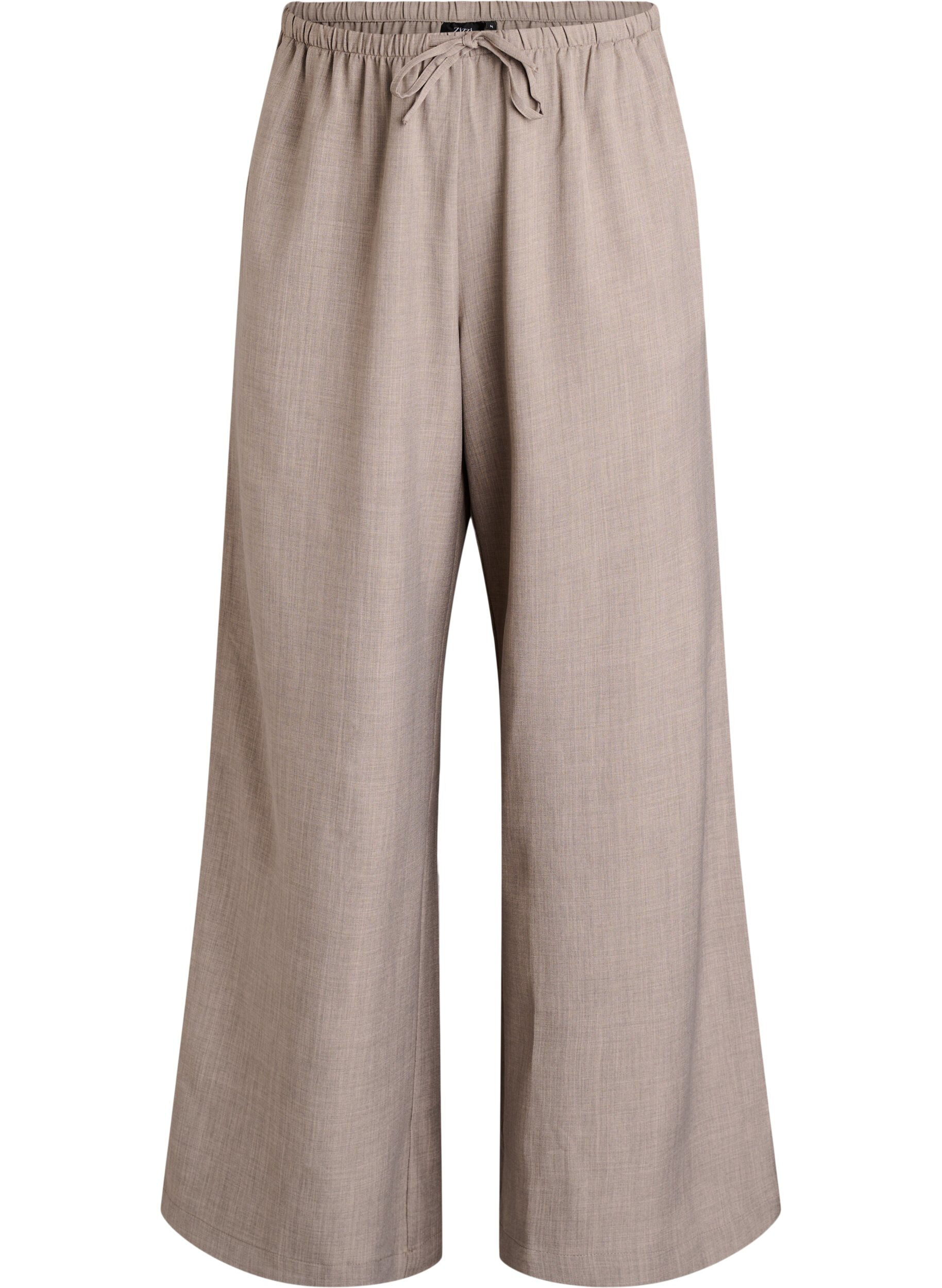 Zizzi Hoch taillierte Hose mit weiten Beinen, Beige, Packshot image number 0