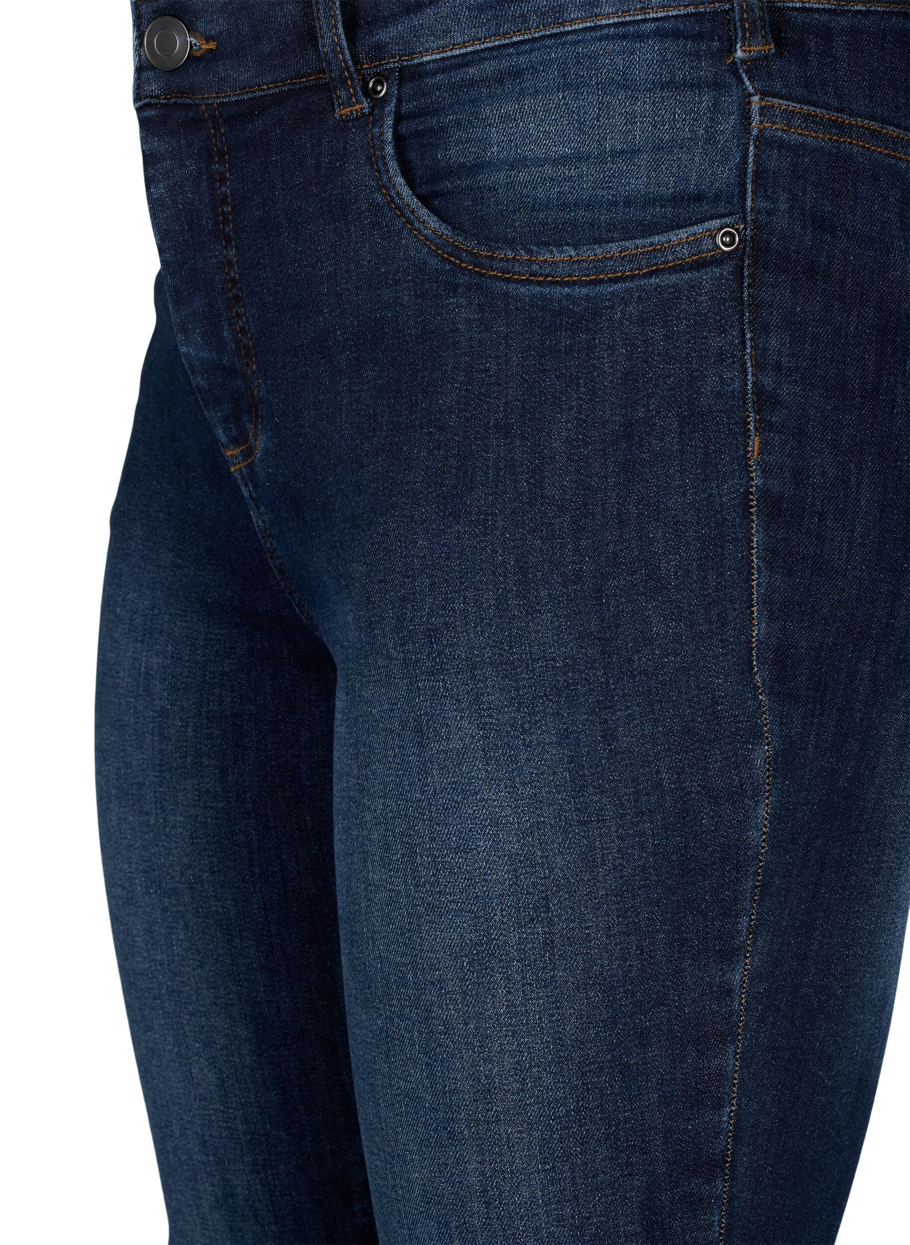 Zizzi Super Slim-Fit-Jeans mit hoher Taille, Dark Blue, Packshot image number 2