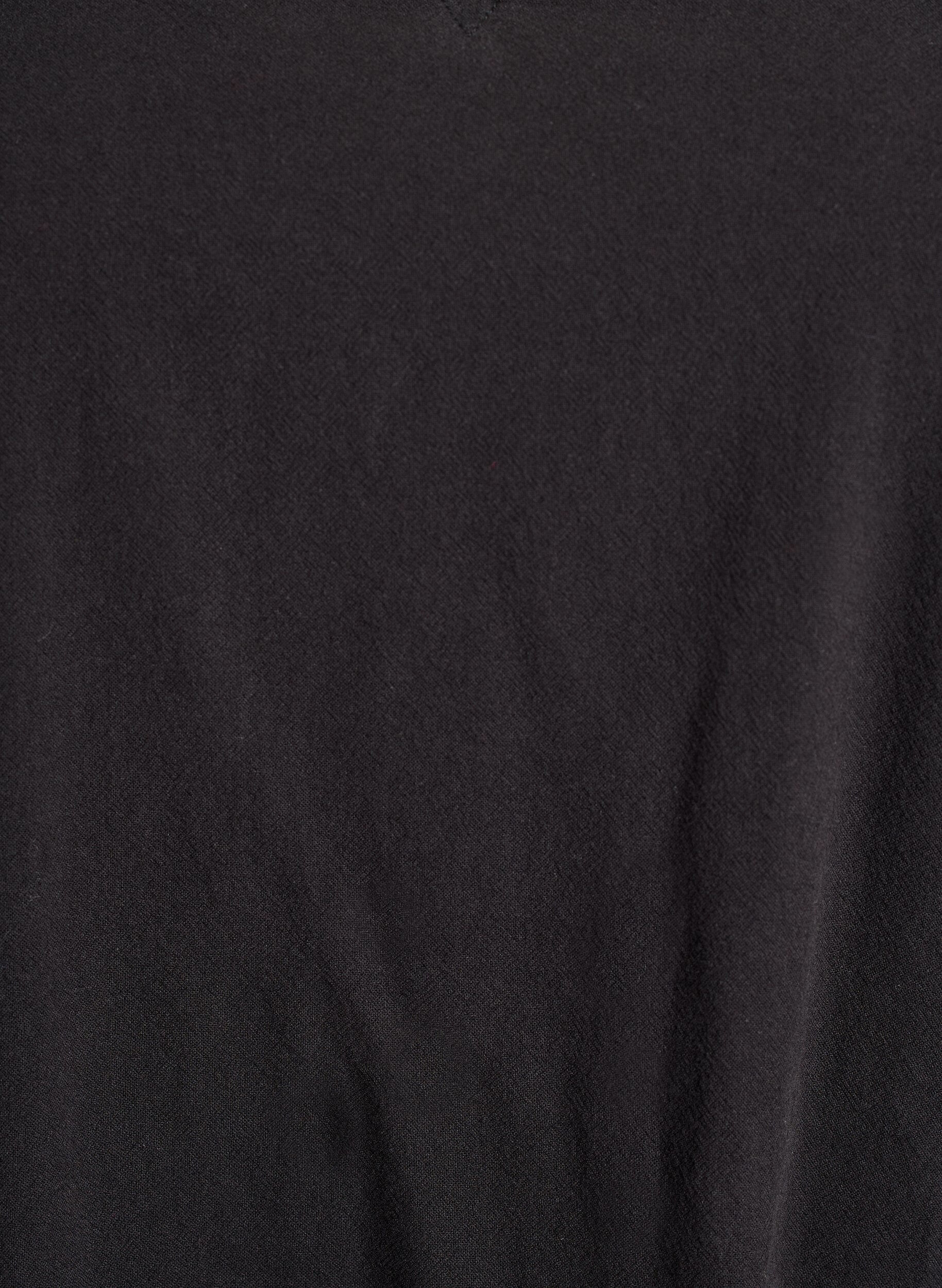 Zizzi Kurzes Kleid aus Baumwolle mit V-Ausschnitt, Schwarz, Packshot image number 2