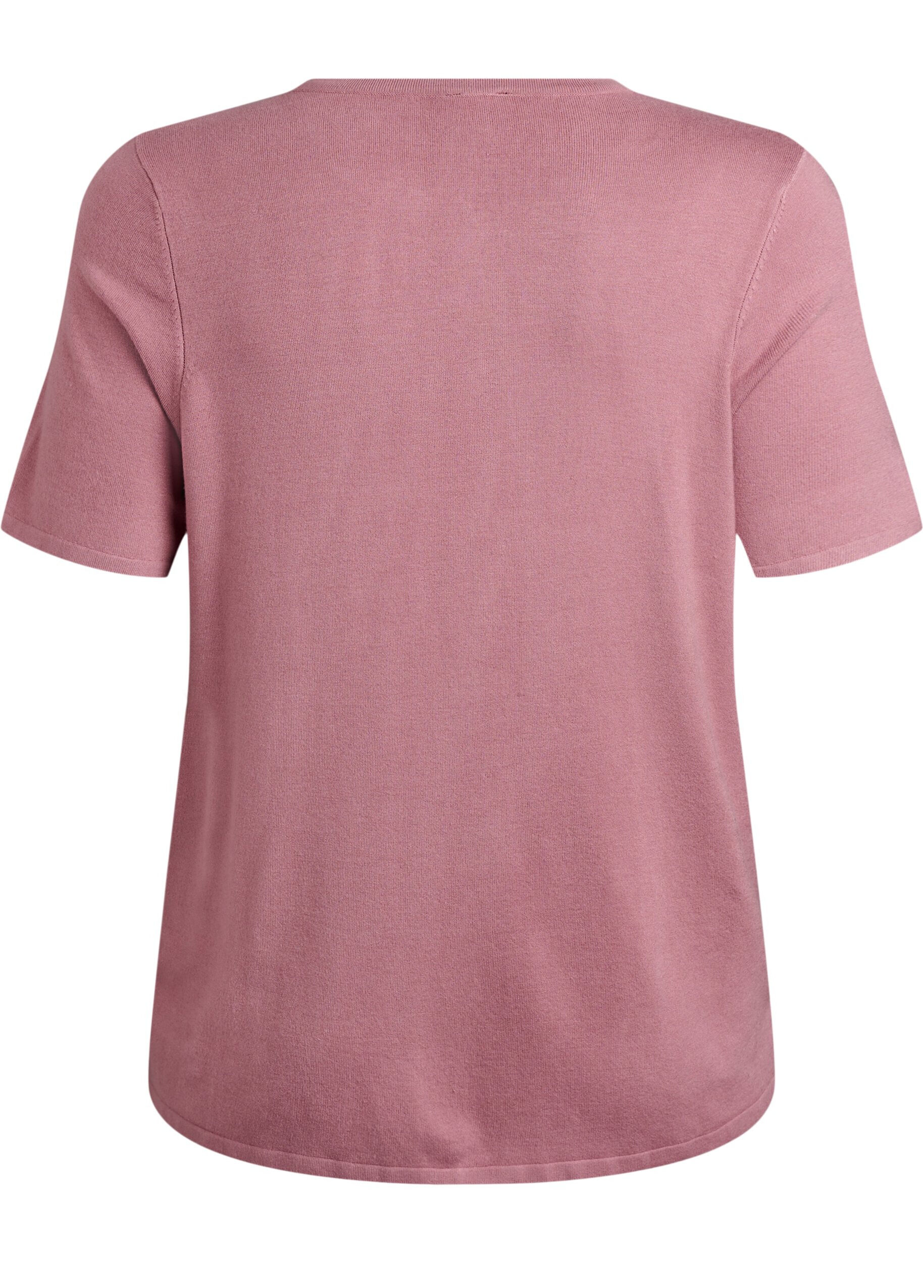 Zizzi Kurz&auml;rmelige Strickjacke aus Viskose, Rot, Packshot image number 1